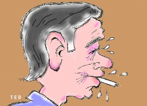 Cartoon of smoker