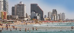Beach scene, Tel Aviv, Israel