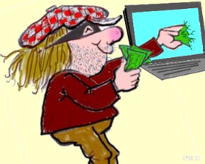 Cartoon of thief
